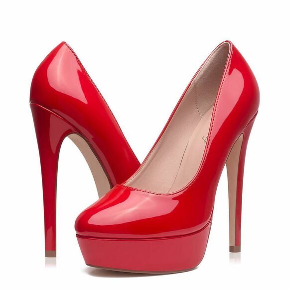 Elisabet Tang Women's Platform High Heels Pumps Shoes Peep Toe 5.5 Inch Stilett - Picture 4 of 8